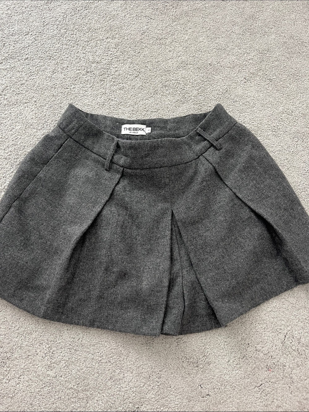The Bekk Gray Pleated Mini skort Skirt